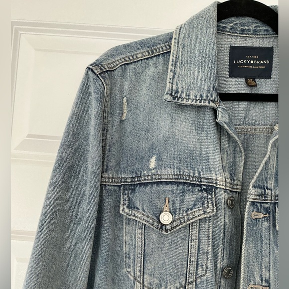 Lucky Brand Oversized Denim Jacket Unisex Size Small - Picture 4 of 8